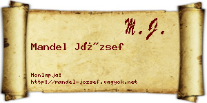 Mandel József névjegykártya